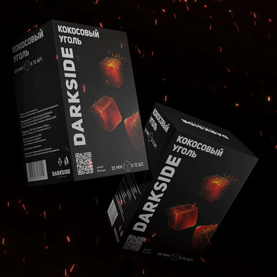 Уголь DARKSIDE CHARCOAL (BIG CUBE) 1KG 72 BRICKS