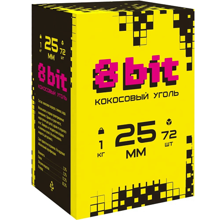 Кокосовый уголь Cocoloco 8bit 25мм