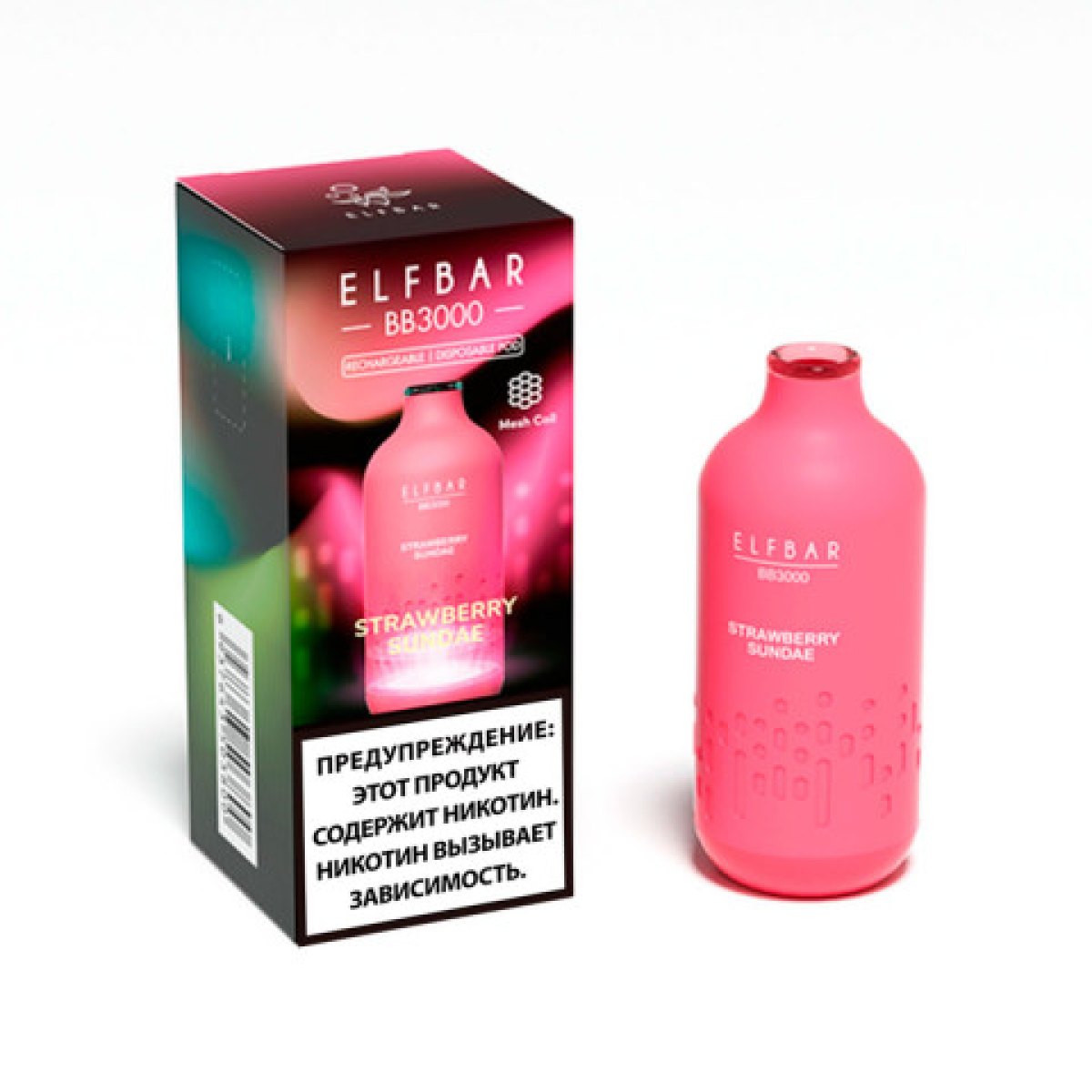Elfbar BB3000 Мороженое с клубничным джемом, 3000 тяг