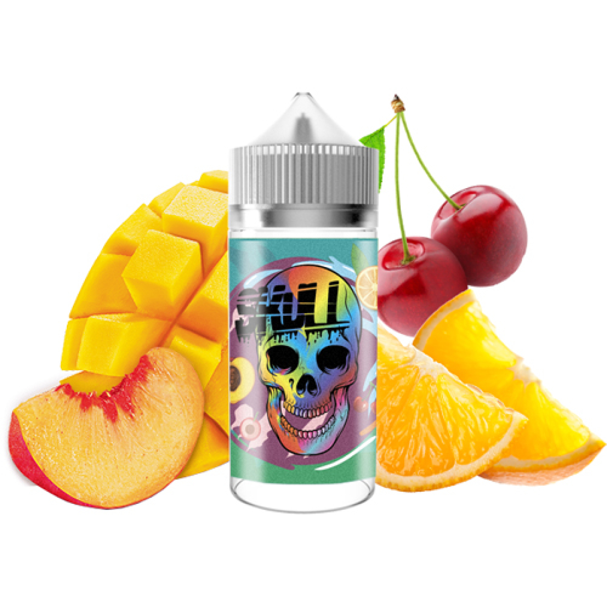 Жидкость SKULL Fruit Bomb (Персик Мандарин Ледяная Вишня) (100 мл, 0 мг/мл)