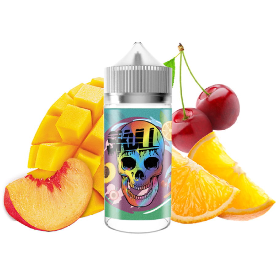 Жидкость SKULL Fruit Bomb (Персик Мандарин Ледяная Вишня) (100 мл, 0 мг/мл)