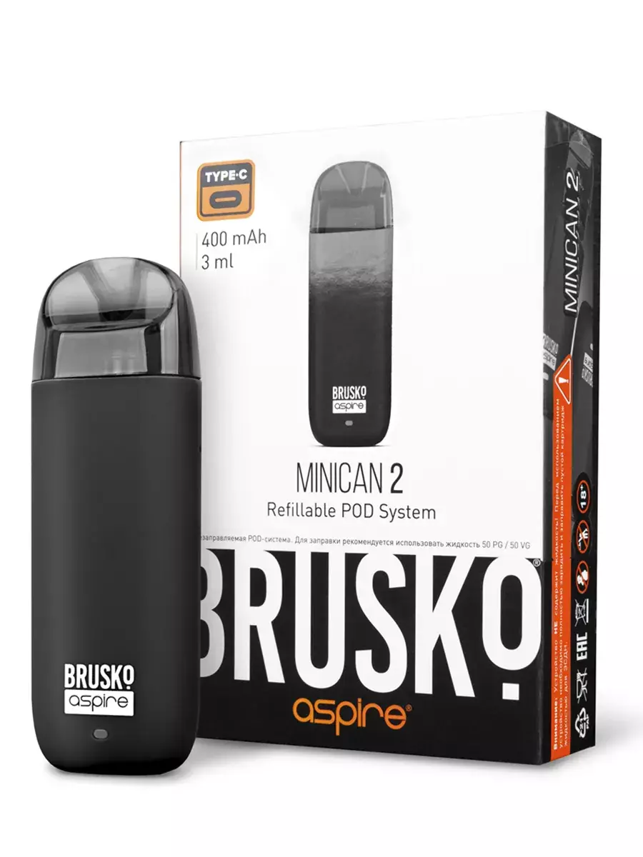 Brusko MINICAN 2 (400 мАч, Черный)