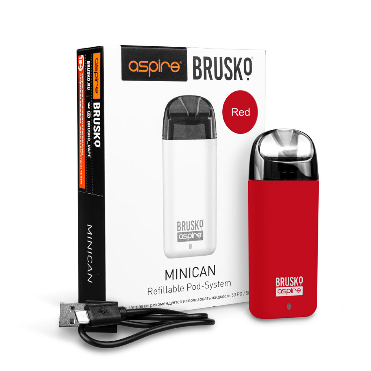 Brusko MINICAN plus (850 мАч, Красный)