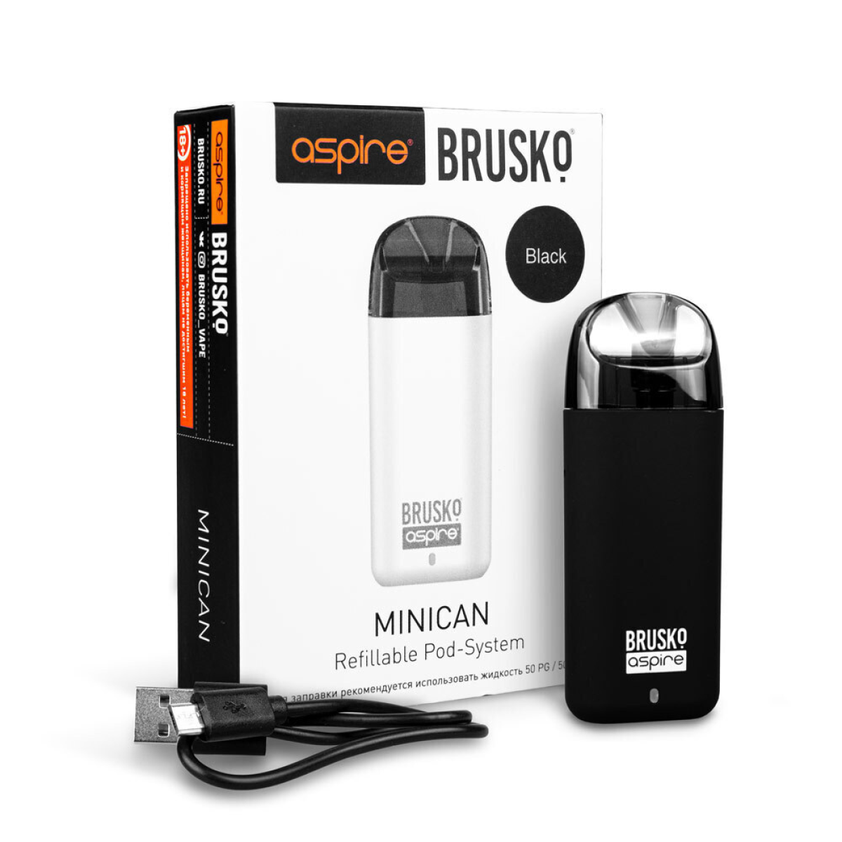 Brusko MINICAN plus (850 мАч, Черный)