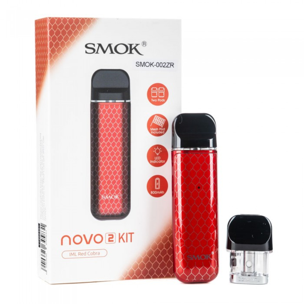 POD-система SMOK Novo 2 Pod 800 mAh Red Carbon