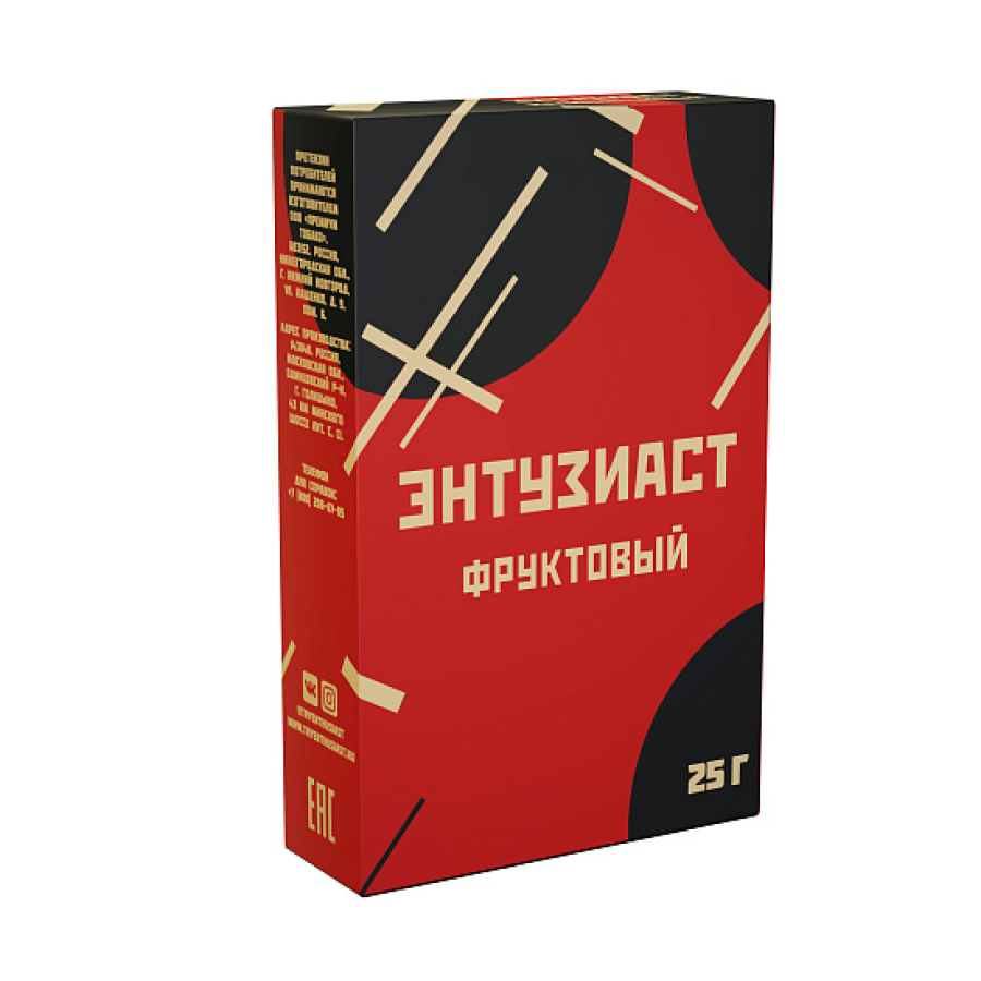 Табак ЭНТУЗИАСТ ФРУКТОВЫЙ 25 гр