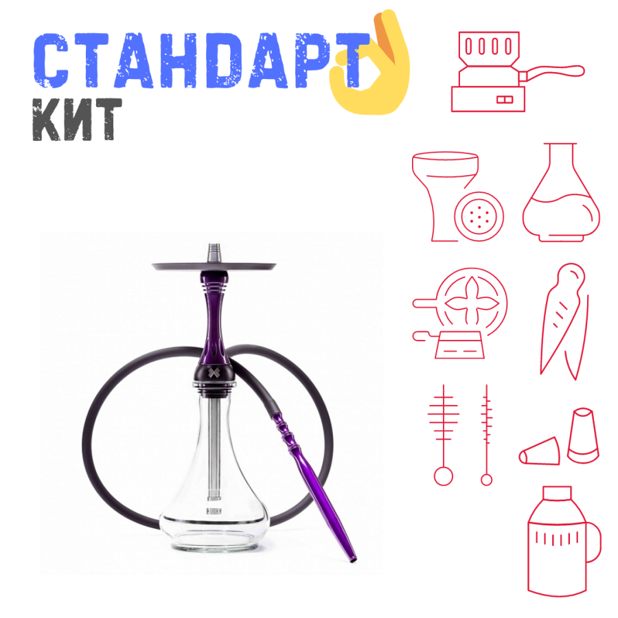 Набор с кальяном  Alpha Hookah X Purple СТАНДАРТ