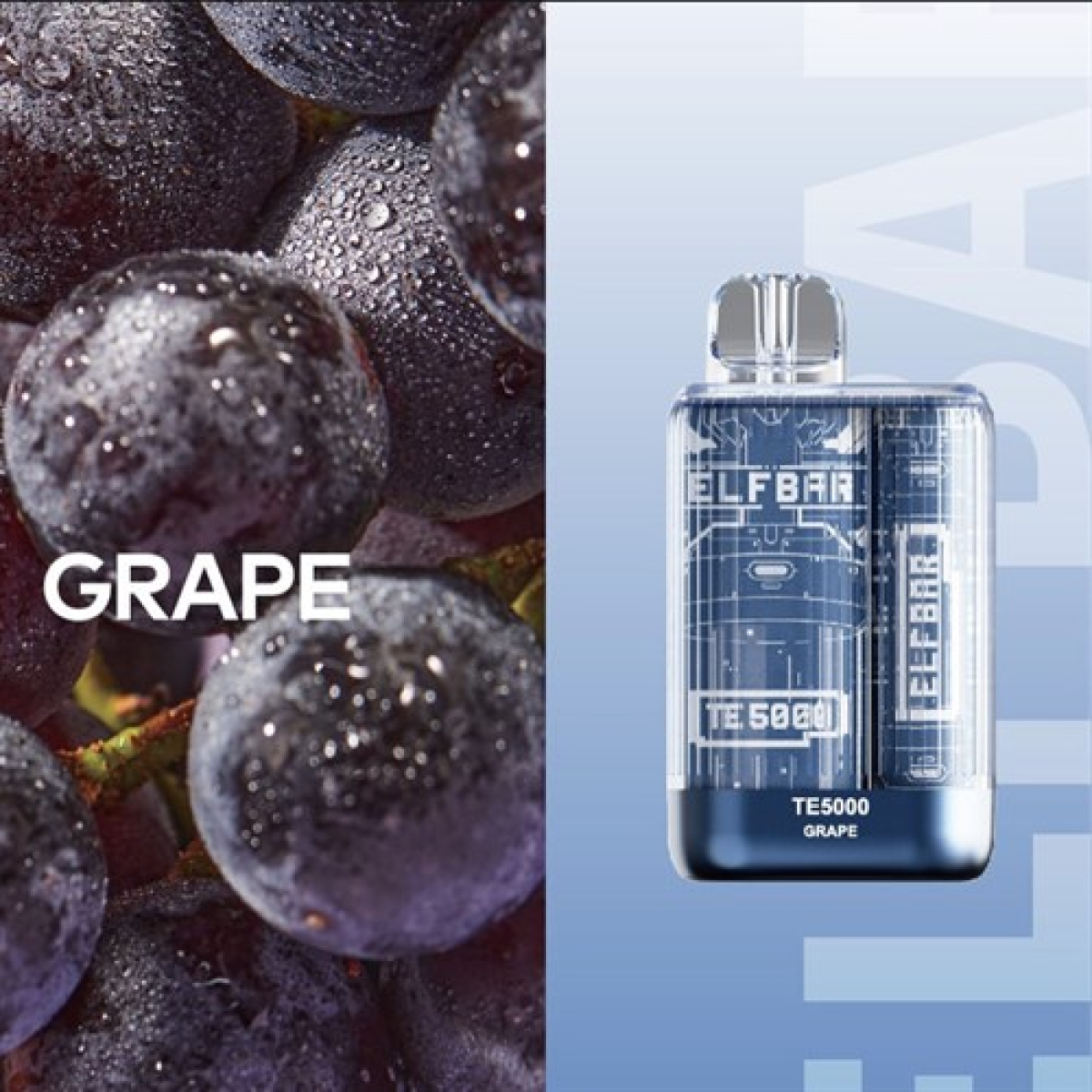 Elfbar TE5000 Grape, 5000 тяг