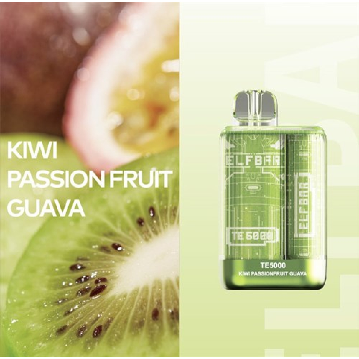 Elfbar TE5000 Kiwi Passion fruit Guava, 5000 тяг