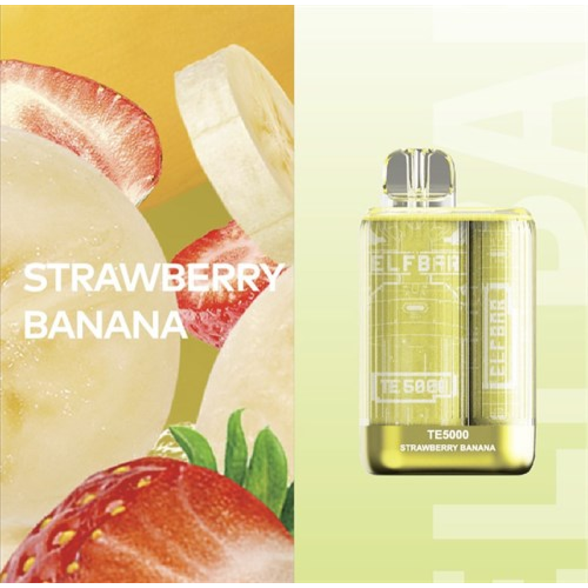 Elfbar TE5000 Strawberry Banana, 5000 тяг