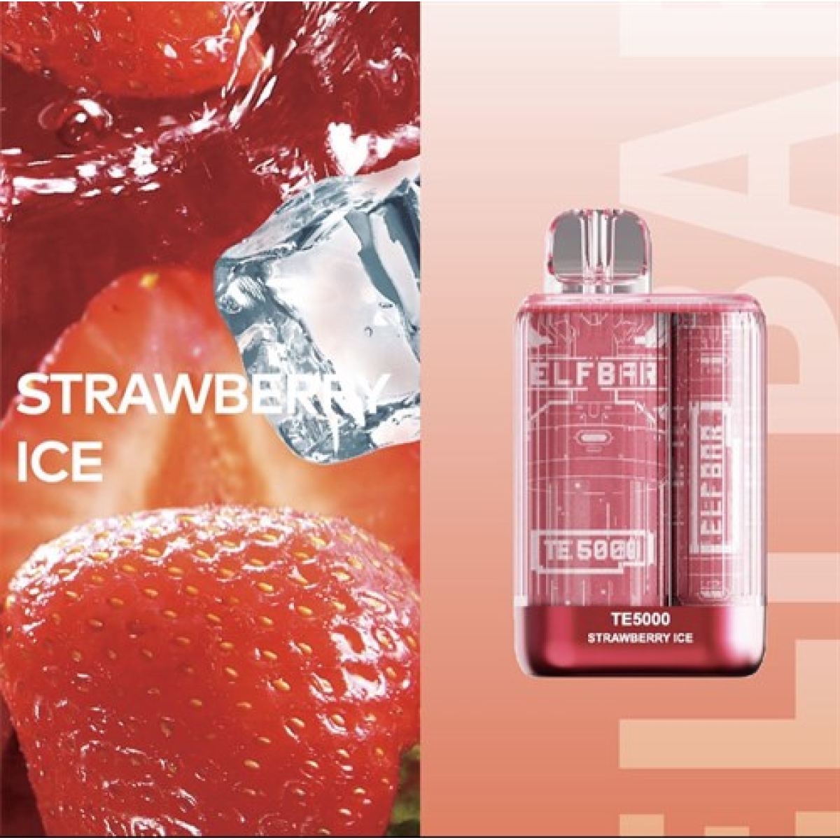 Elfbar TE5000 Strawberry Ice, 5000 тяг