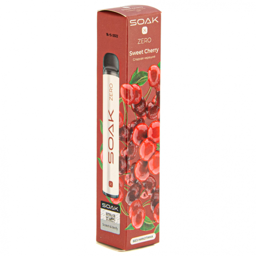 SOAK X ZERO Sweet cherry 1500 затяжек (без никотина)