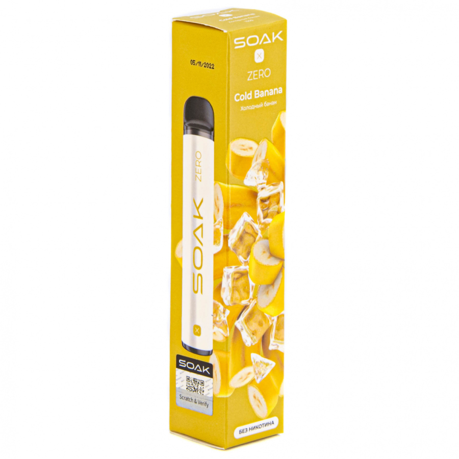 SOAK X ZERO Cold banana 1500 затяжек (без никотина)