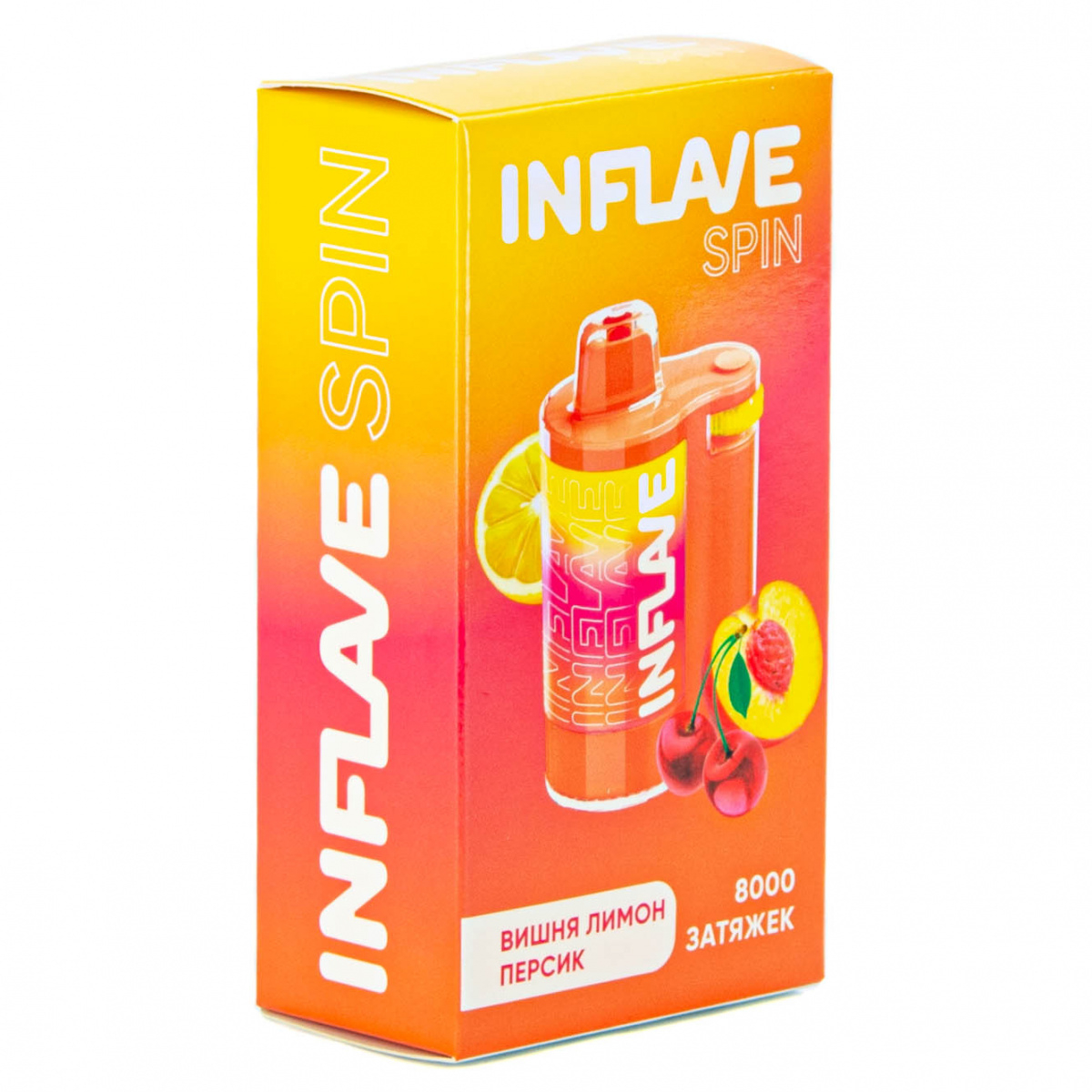 INFLAVE SPIN Вишня лимон персик (8000 затяжек)