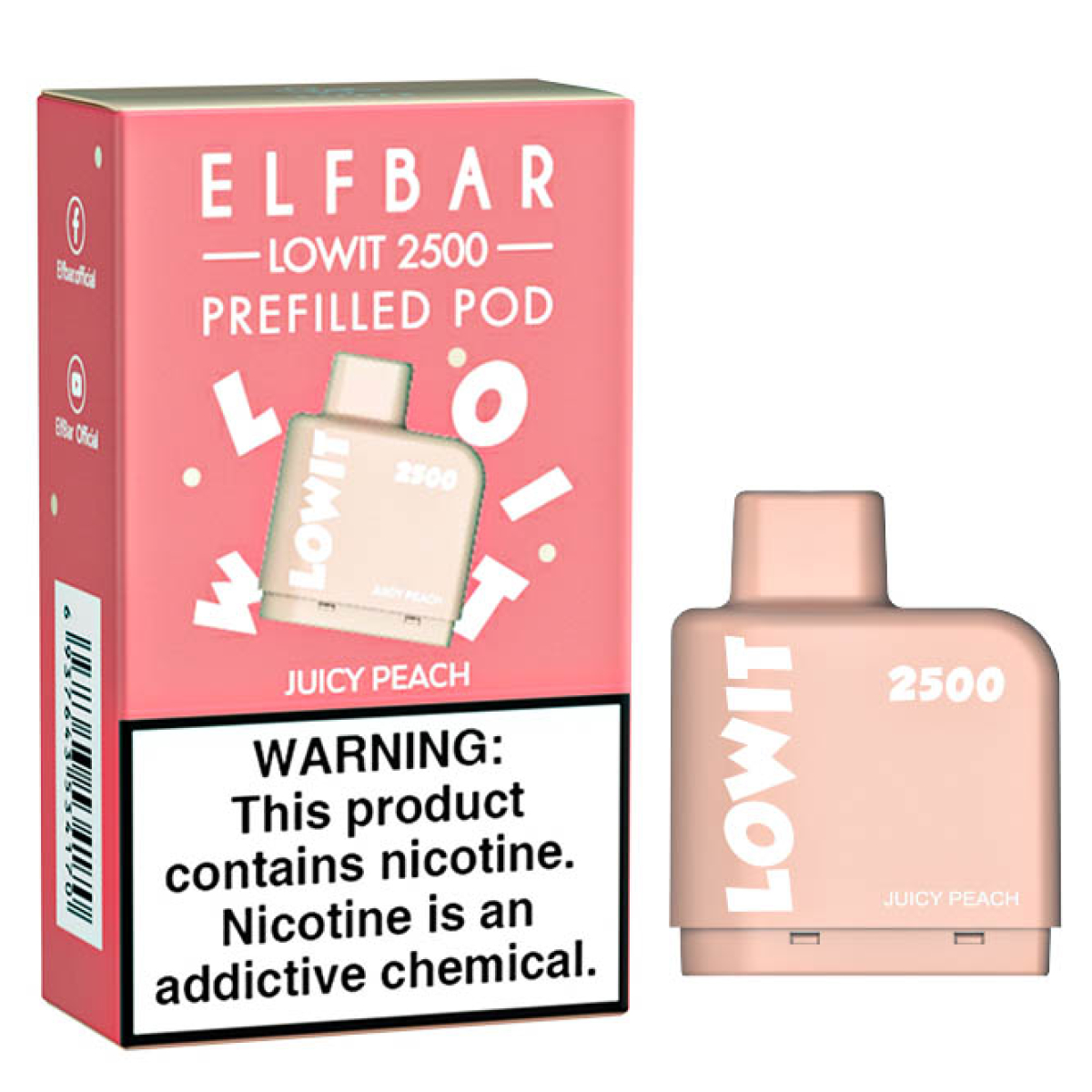 Картридж Elf Bar Lowit 2500 20 мг, 6 мл (Juicy Peach)