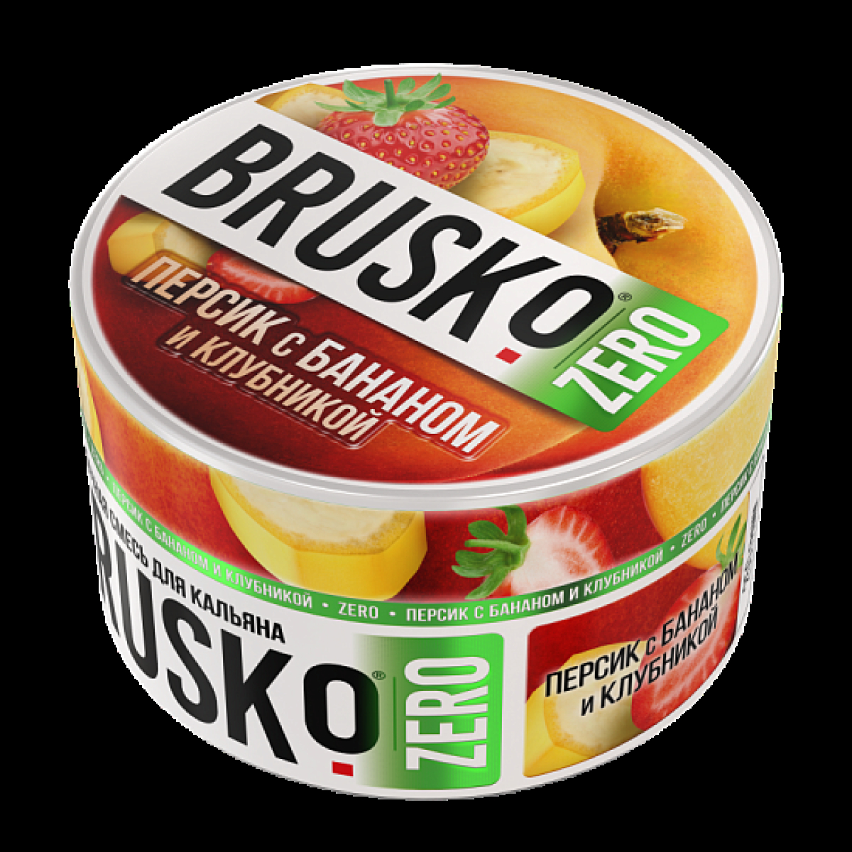 Смесь Brusko Персик С Бананом И Клубникой (Zero)  250 гр