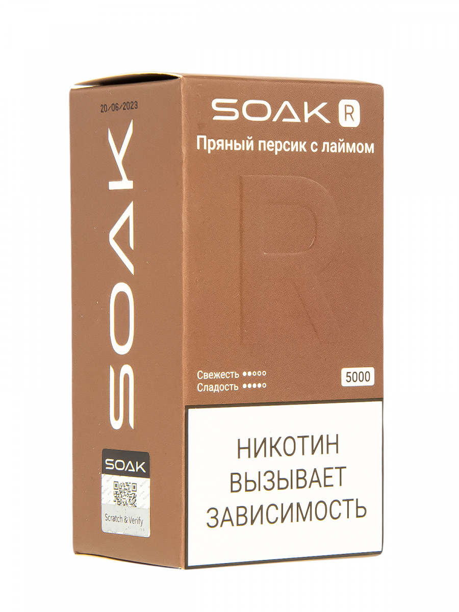 Soak R Пряный Персик С Лаймом 5000 Затяжек