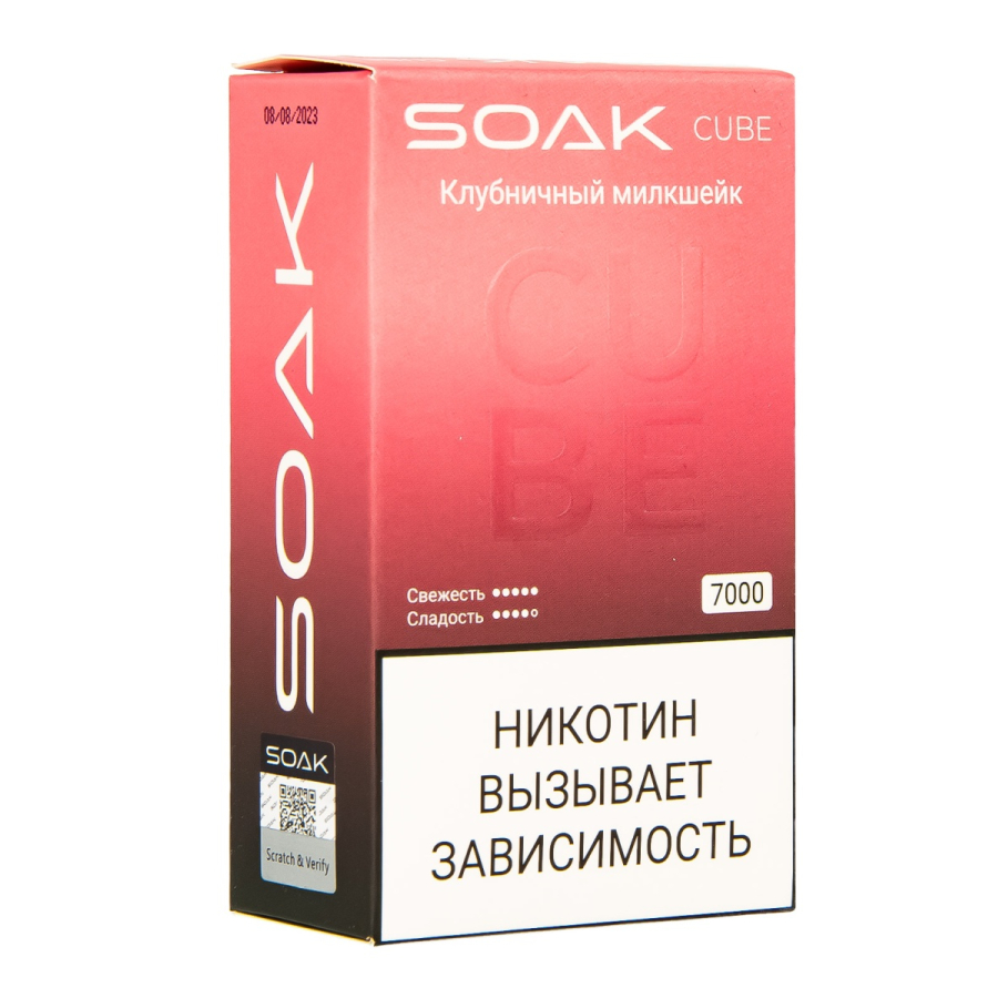 Soak Cube Клубничный Милкшейк 7000 Затяжек