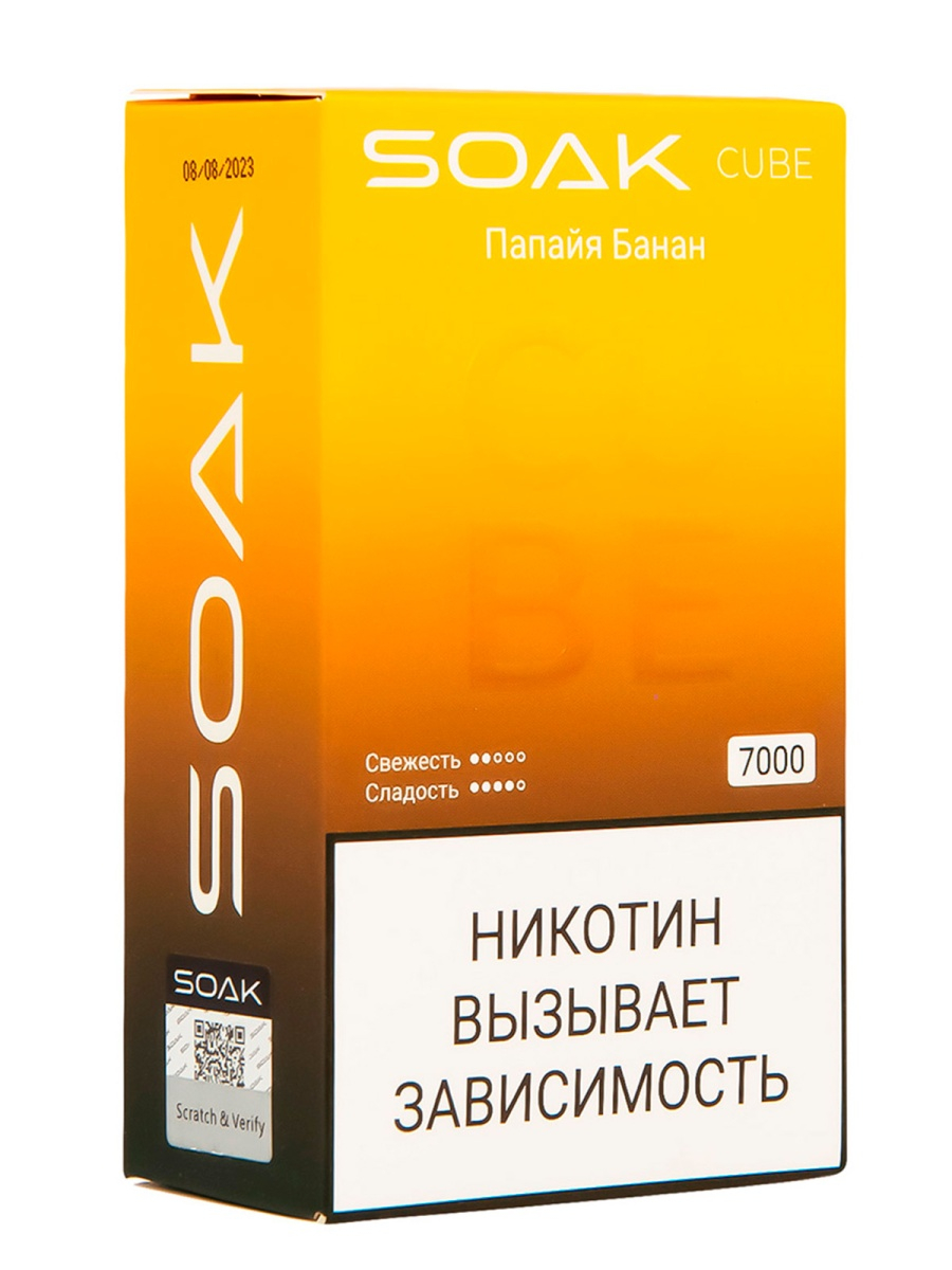 Soak Cube Папайя Банан 7000 Затяжек