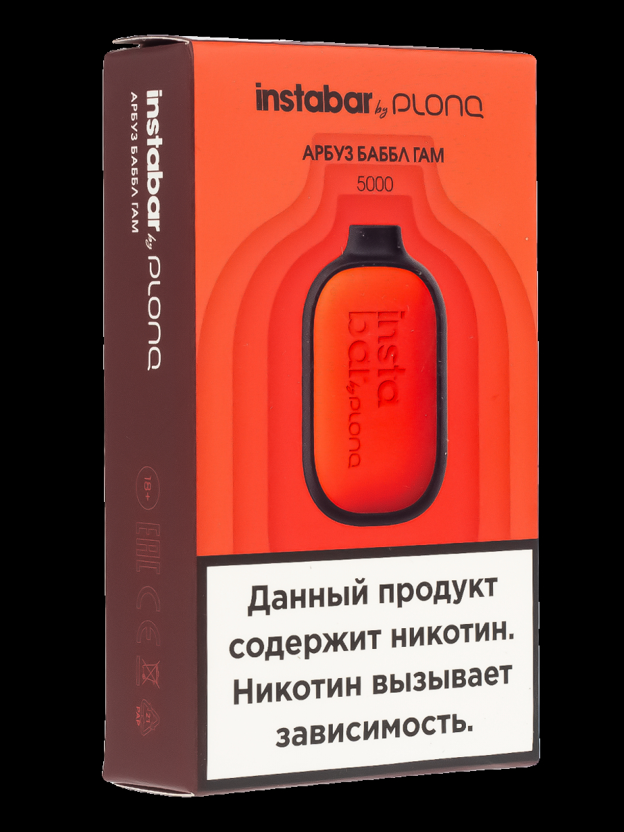 Plonq Instabar Арбуз Баббл Гам (5000 Затяжек) 20 Мг