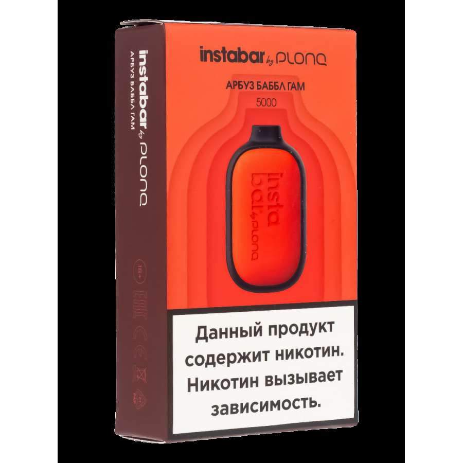 Plonq Instabar Арбуз Баббл Гам (5000 Затяжек) 20 Мг