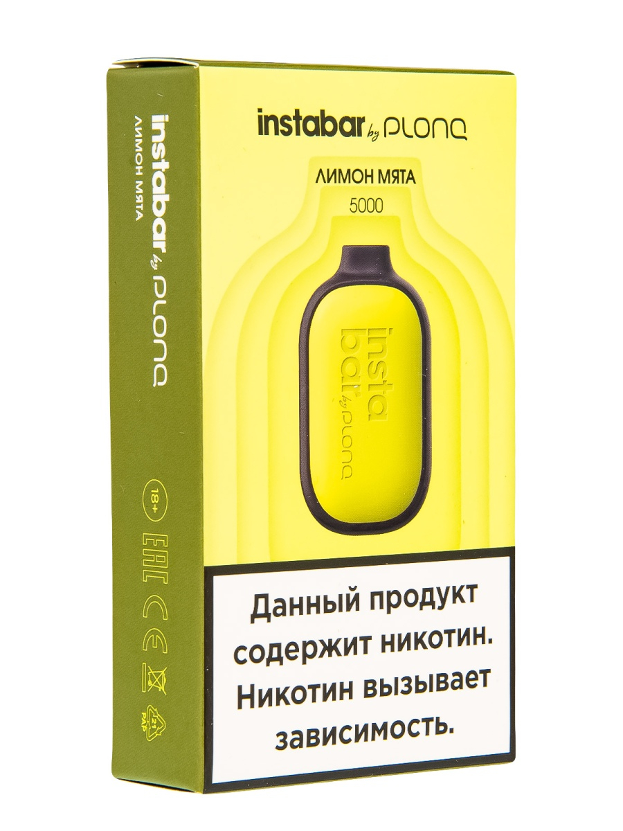 Plonq Instabar Лимон Мята (5000 Затяжек) 20 Мг