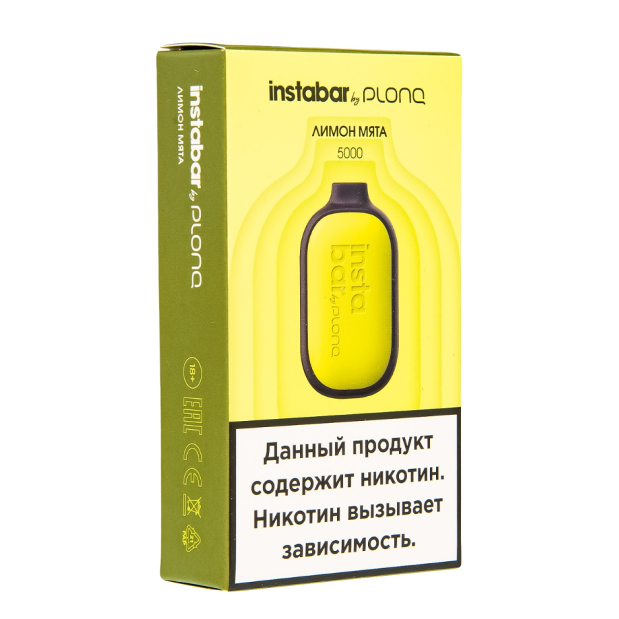 Plonq Instabar Лимон Мята (5000 Затяжек) 20 Мг