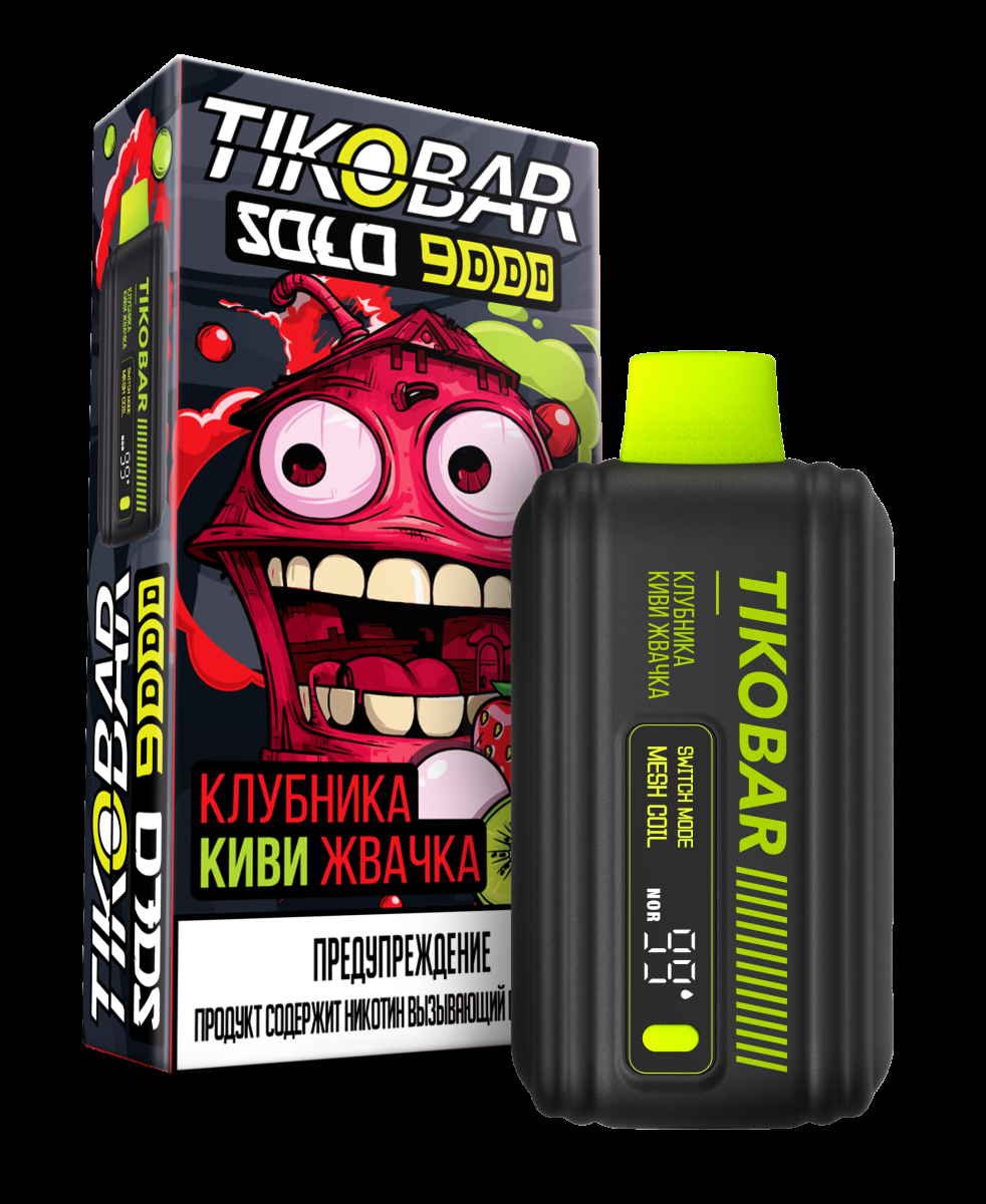 Электронка Tikobar Solo Клубника Киви Жвачка 9000 Затяжек