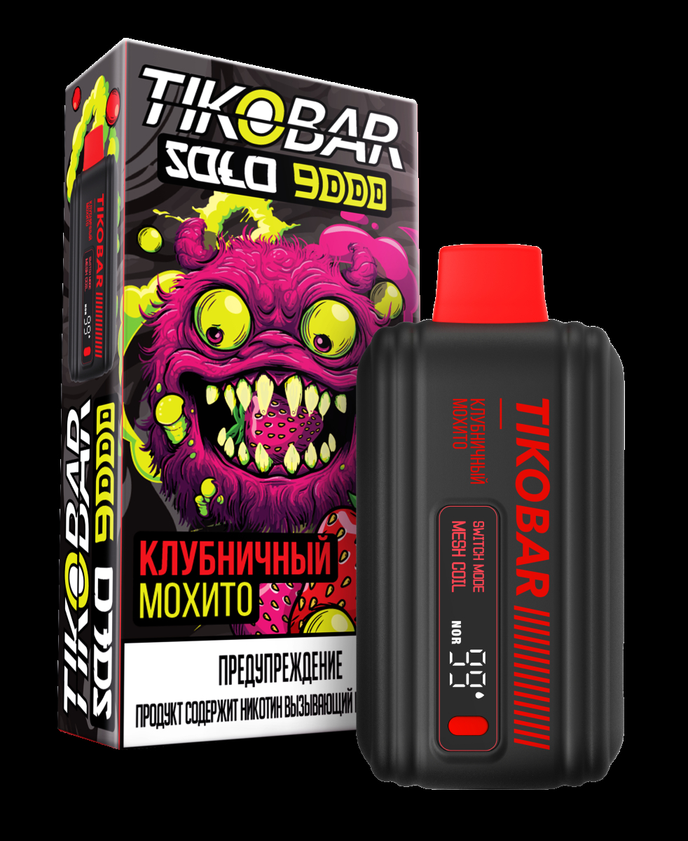 Электронка Tikobar Solo Клубничный Мохито 9000 Затяжек