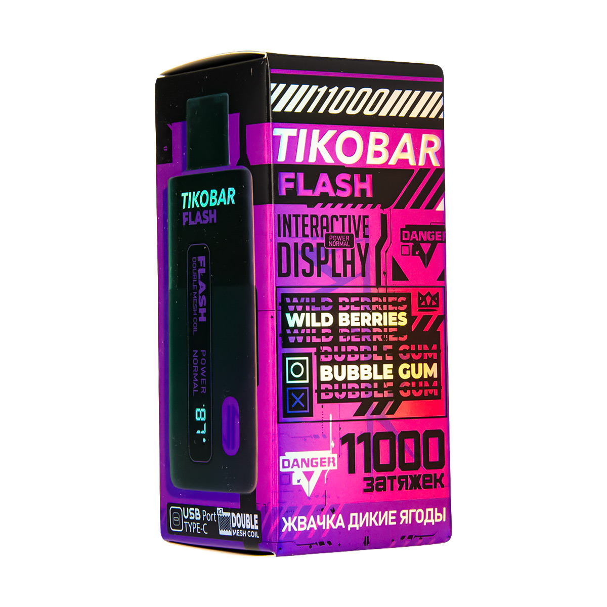 Электронка Tikobar Flash Жвачка Дикие Ягоды 11000 Затяжек