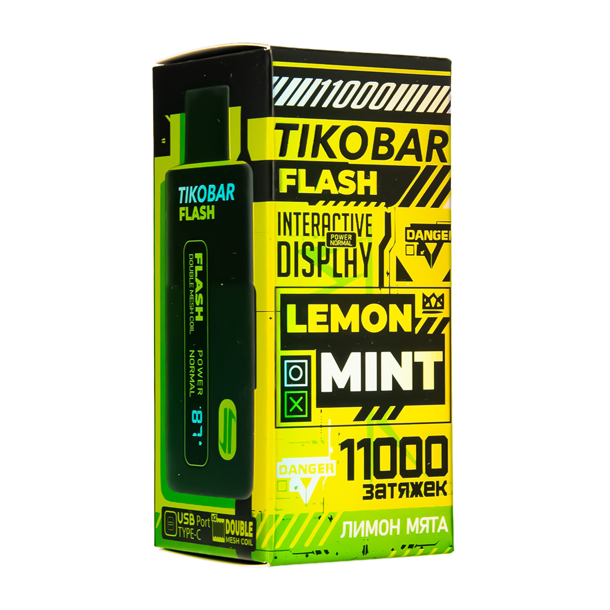 Электронка Tikobar Flash Лимон Мята 11000 Затяжек