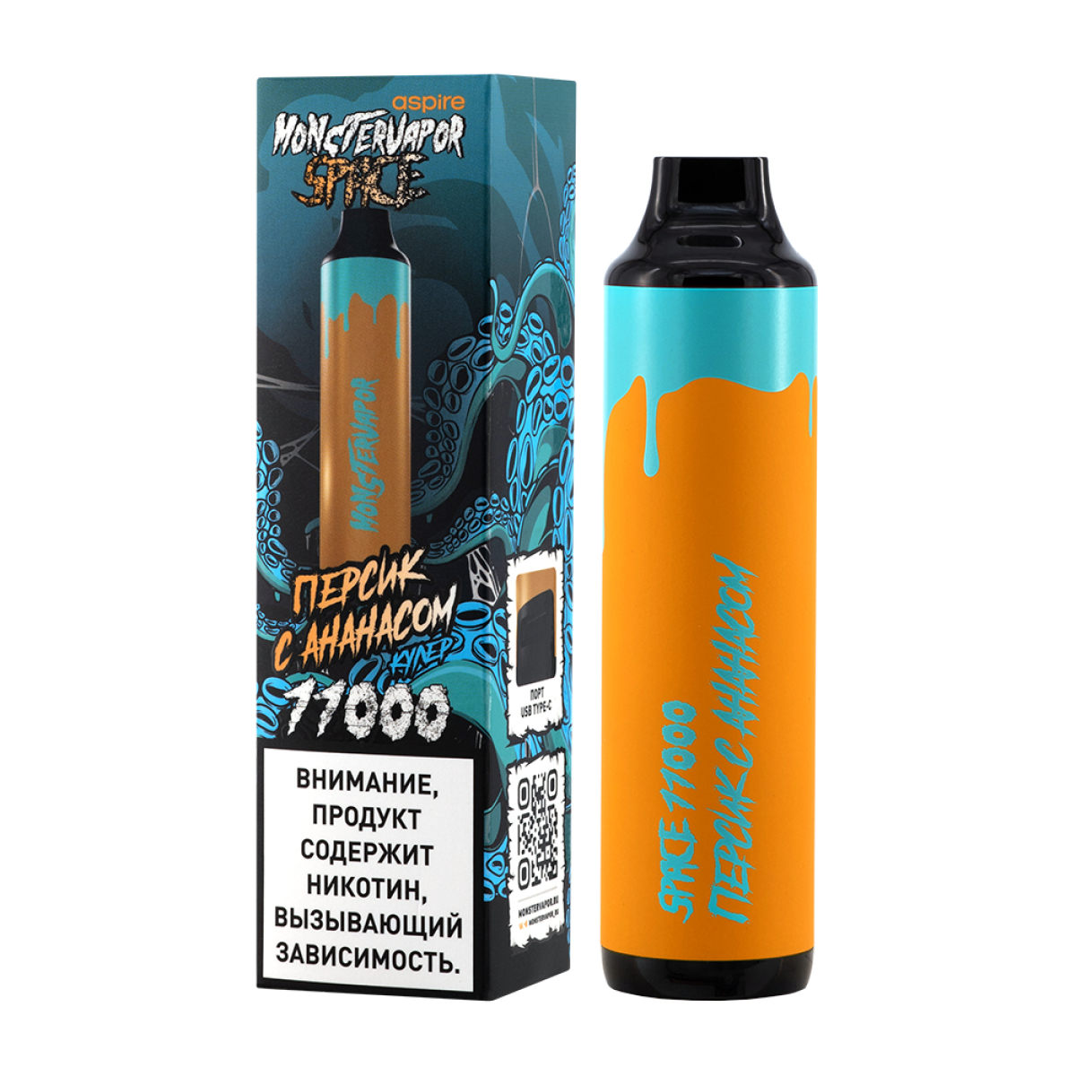 Электронка Monstervapor Space Персик И Ананас (11000 Затяжек)