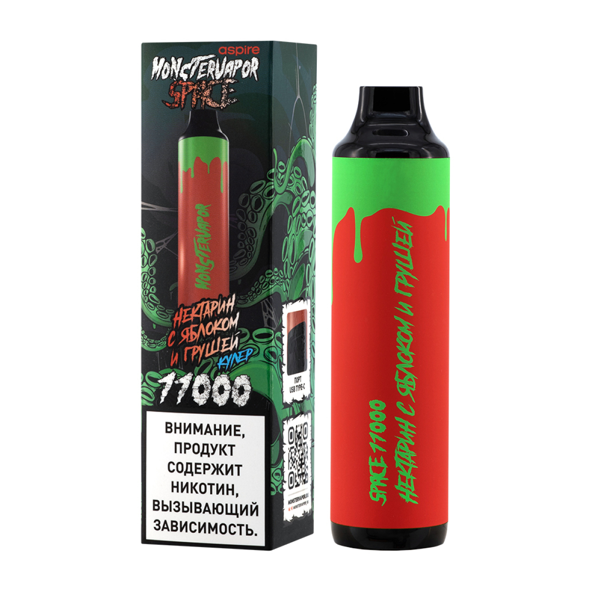 Электронка Monstervapor Space Нектарин Яблоко И Груша (11000 Затяжек)