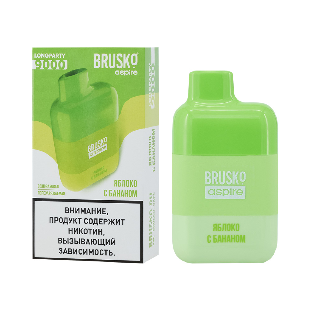 Электронка Brusko Longparty Яблоко И Банан (9000 Затяжек)