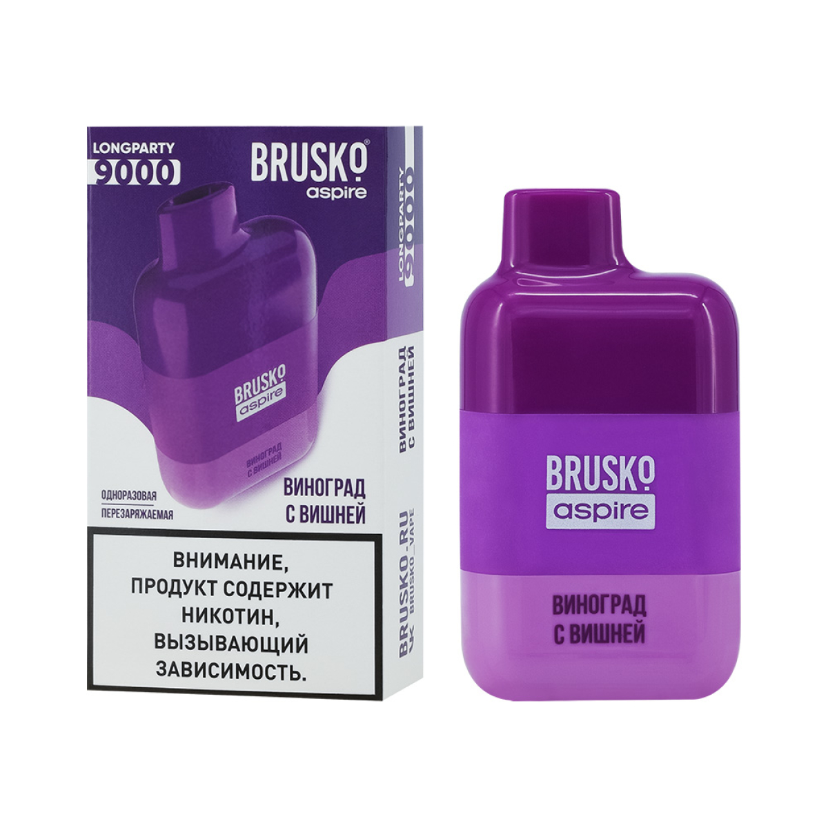 Электронка Brusko Longparty Виноград И Вишня (9000 Затяжек)