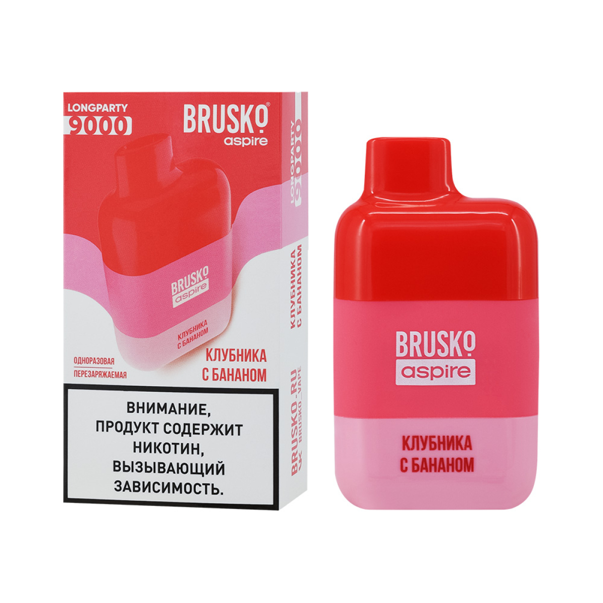 Электронка Brusko Longparty Клубника И Банан (9000 Затяжек)
