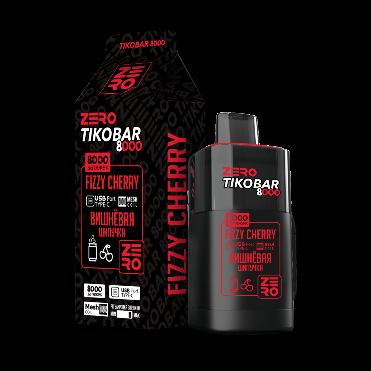 Электронка Tikobar Zero Вишневая Шипучка 8000 Затяжек