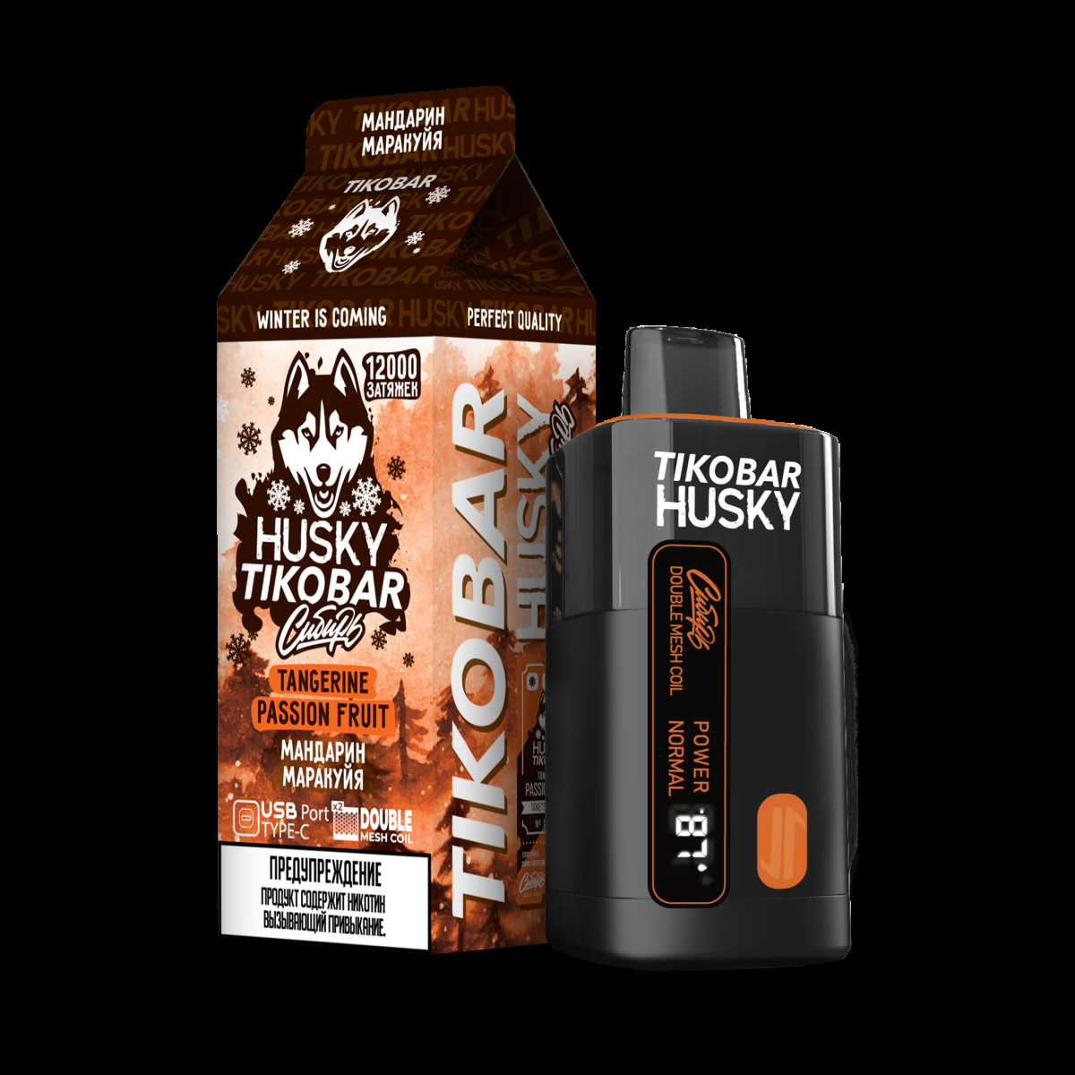 Электронка Tikobar Husky Сибирь Мандарин Маракуйя 12000 Затяжек