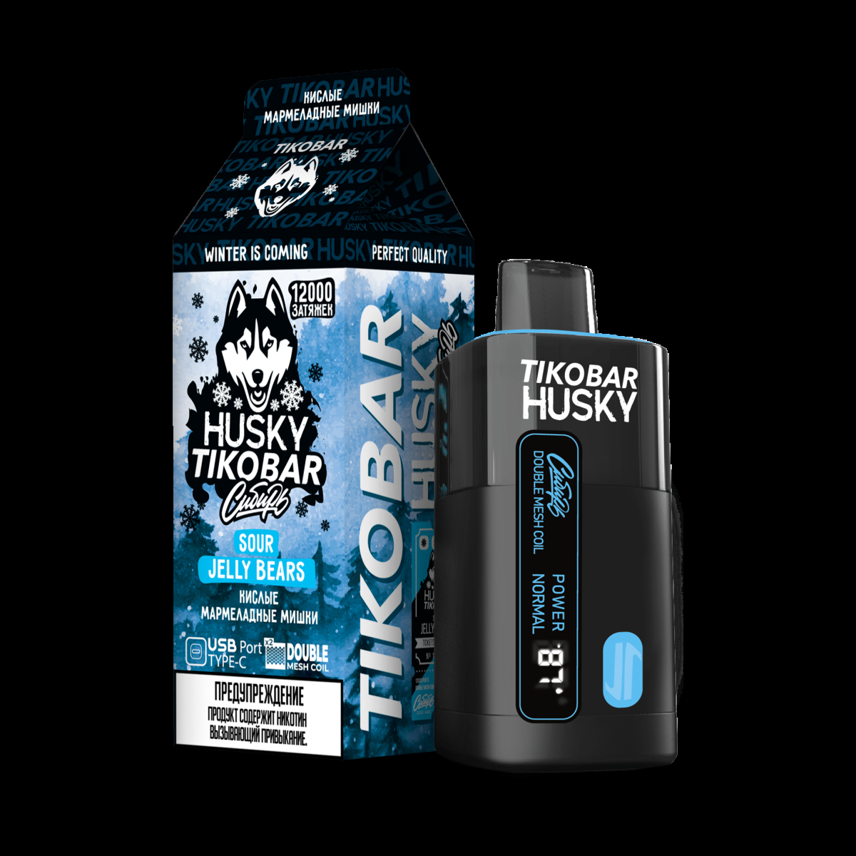 Электронка Tikobar Husky Сибирь Кислые Мармеладные Мишки 12000 Затяжек