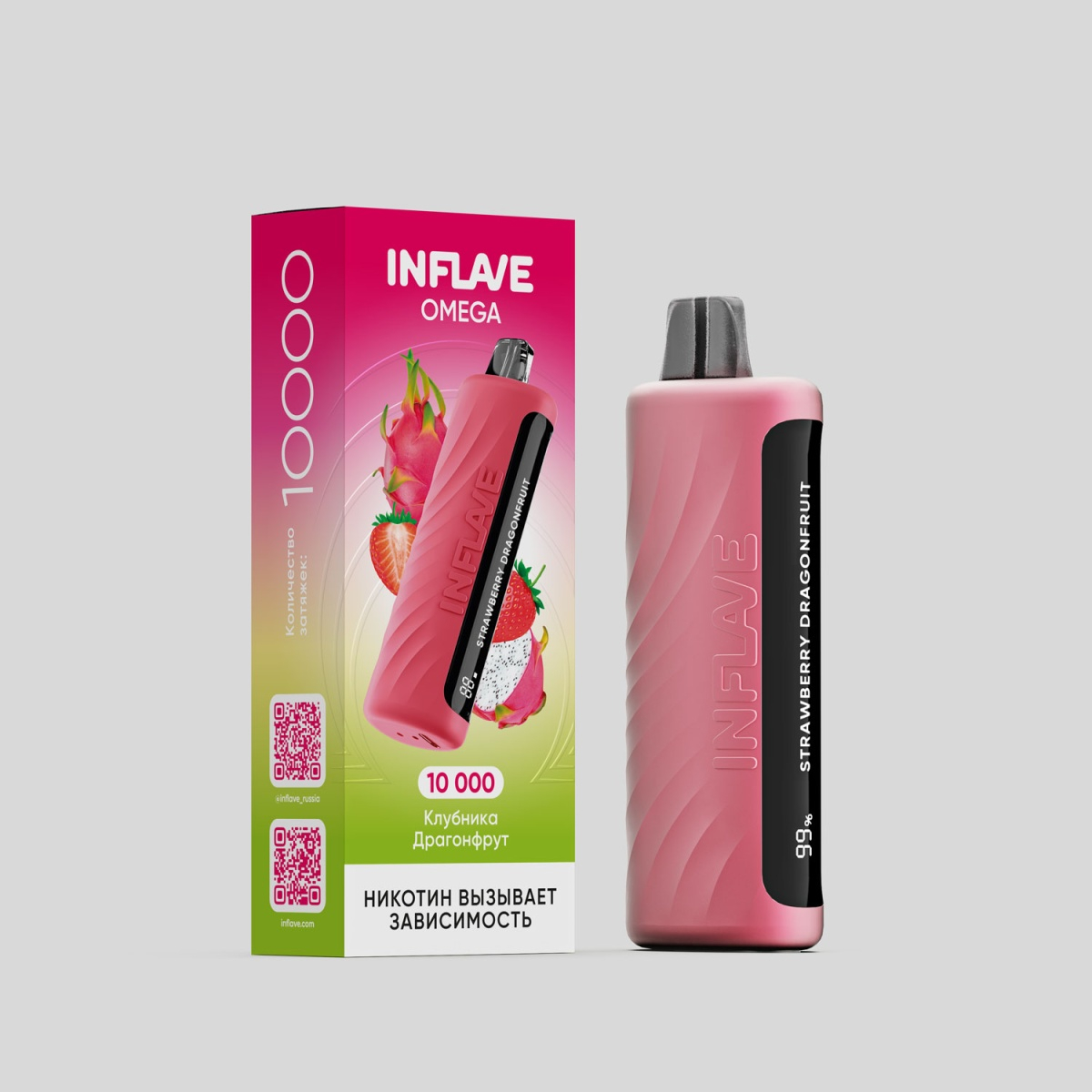 Электронка Inflave Omega Клубника Драгонфрут (10000 Затяжек)