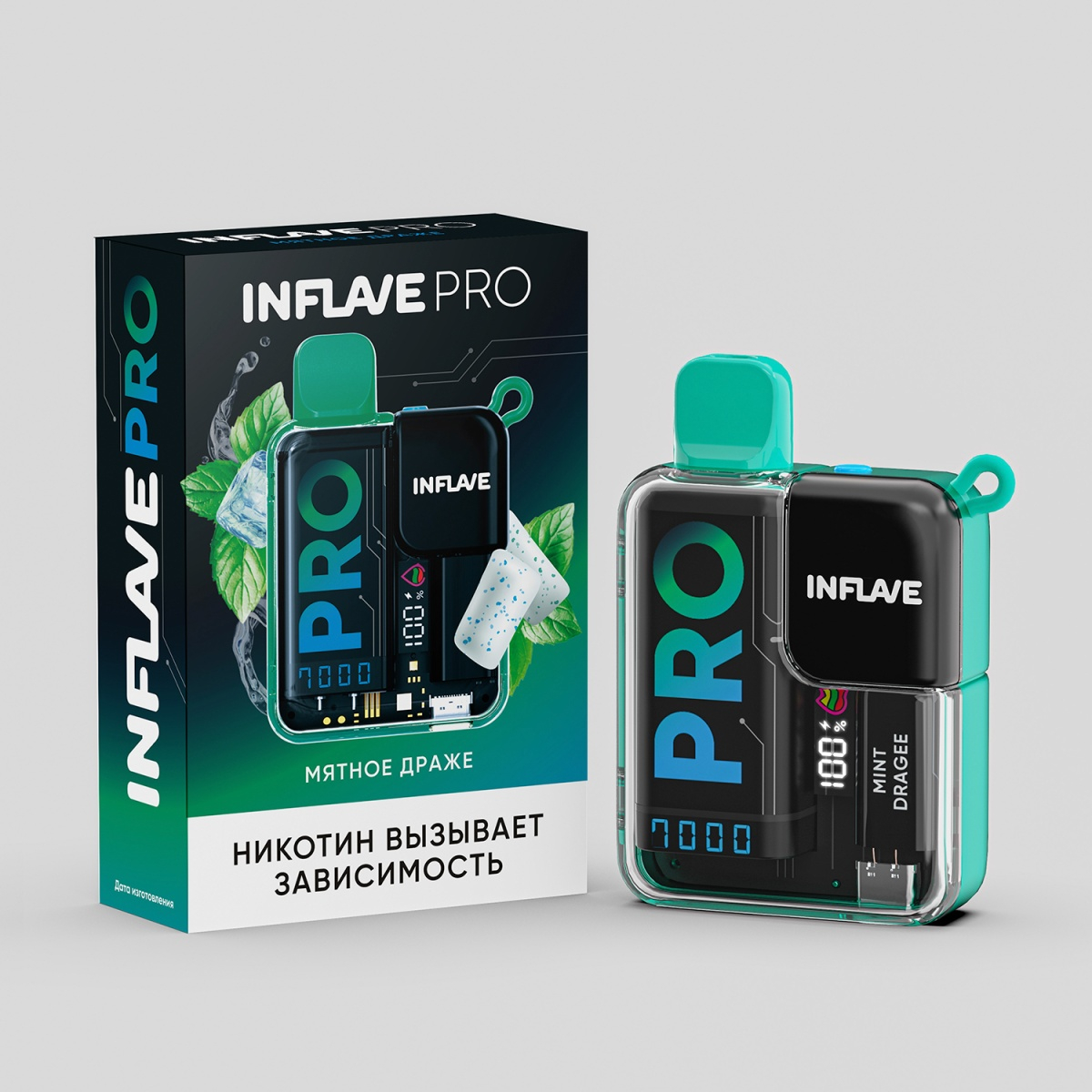 Электронка Inflave Pro Мятное Драже (7000 Затяжек)