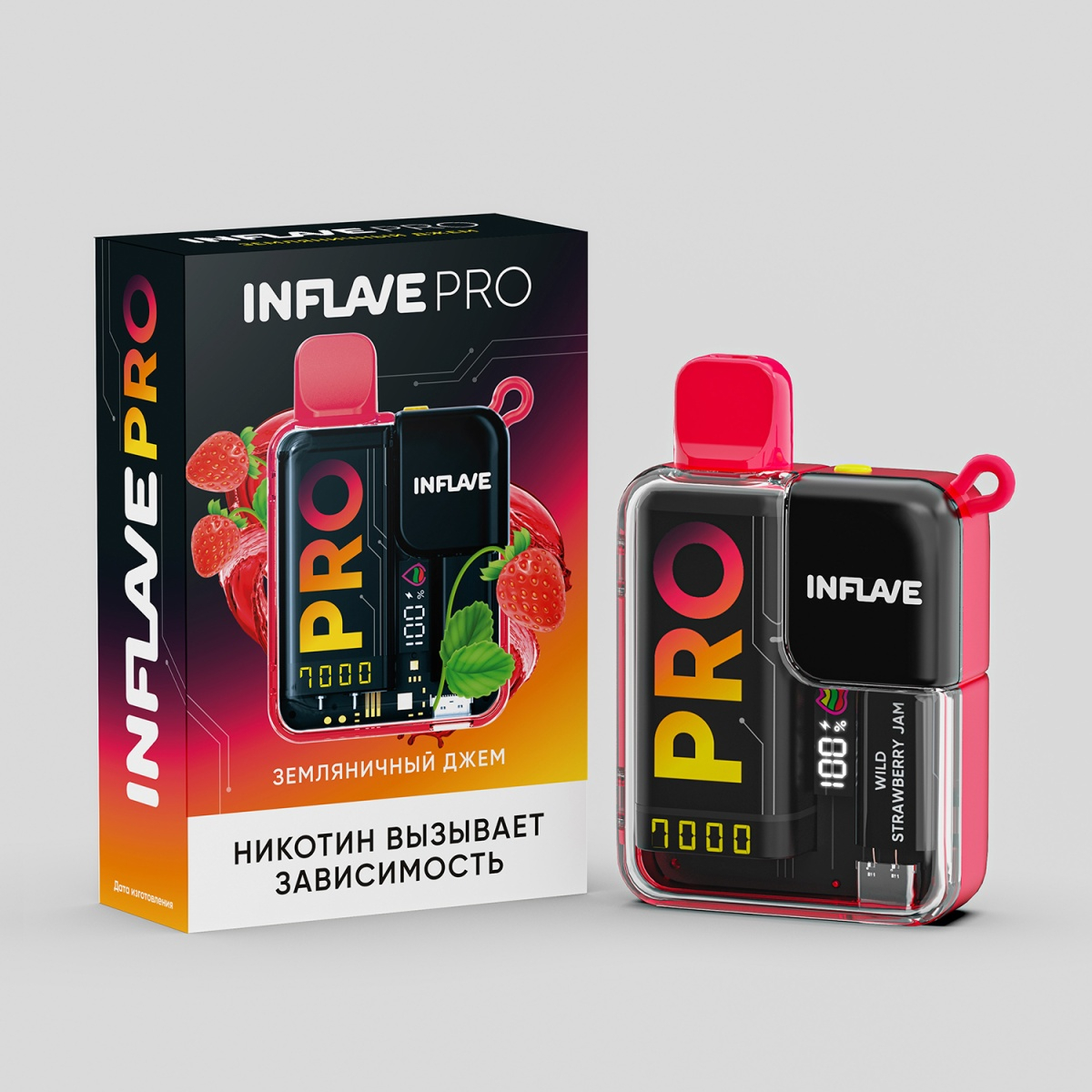 Электронка Inflave Pro Земляничный Джем (7000 Затяжек)