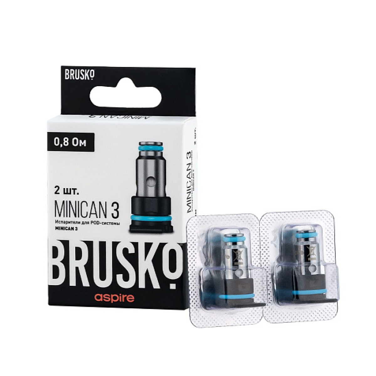 Испаритель Brusko Minican, 3, Af Mesh Coil, 0.8 Ом, Упак. 2 Шт