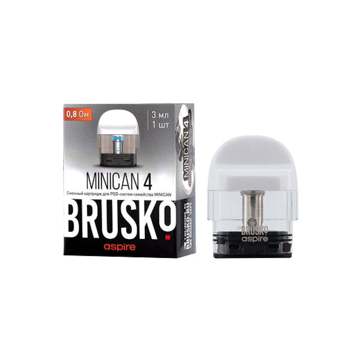Сменный Картридж Brusko Minican 4 (3Мл) 0,8 Ом, Упак. 1 Шт белый