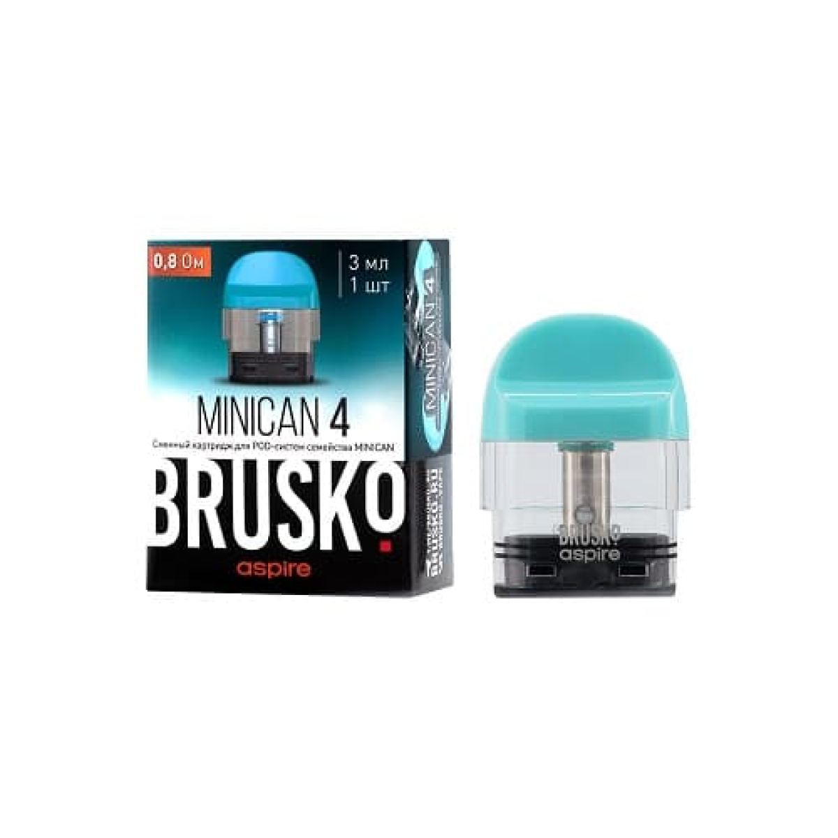 Сменный Картридж Brusko Minican 4 (3Мл) 0,8 Ом, Упак. 1 Шт голубой
