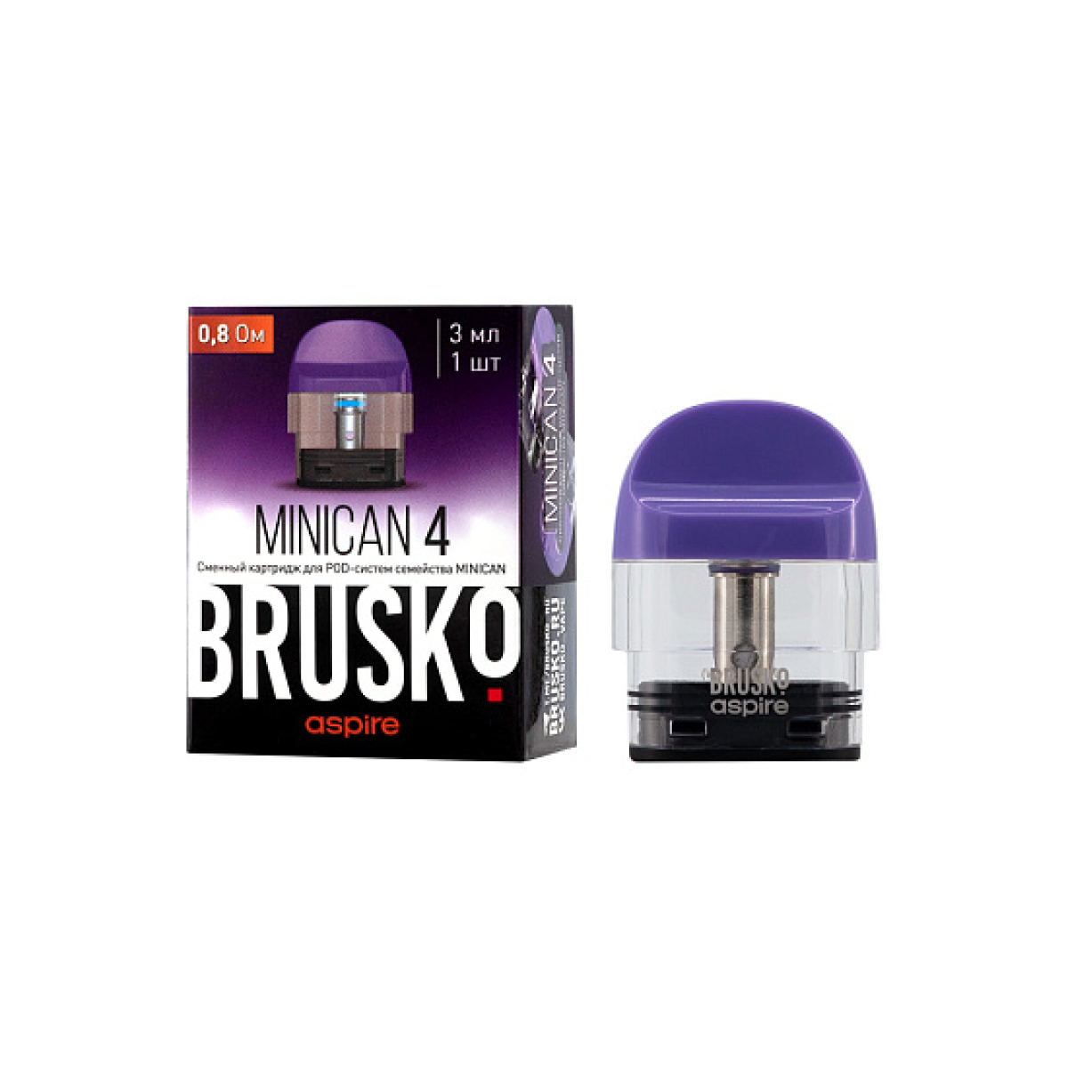 Сменный Картридж Brusko Minican 4 (3Мл) 0,8 Ом, Упак. 1 Шт синий