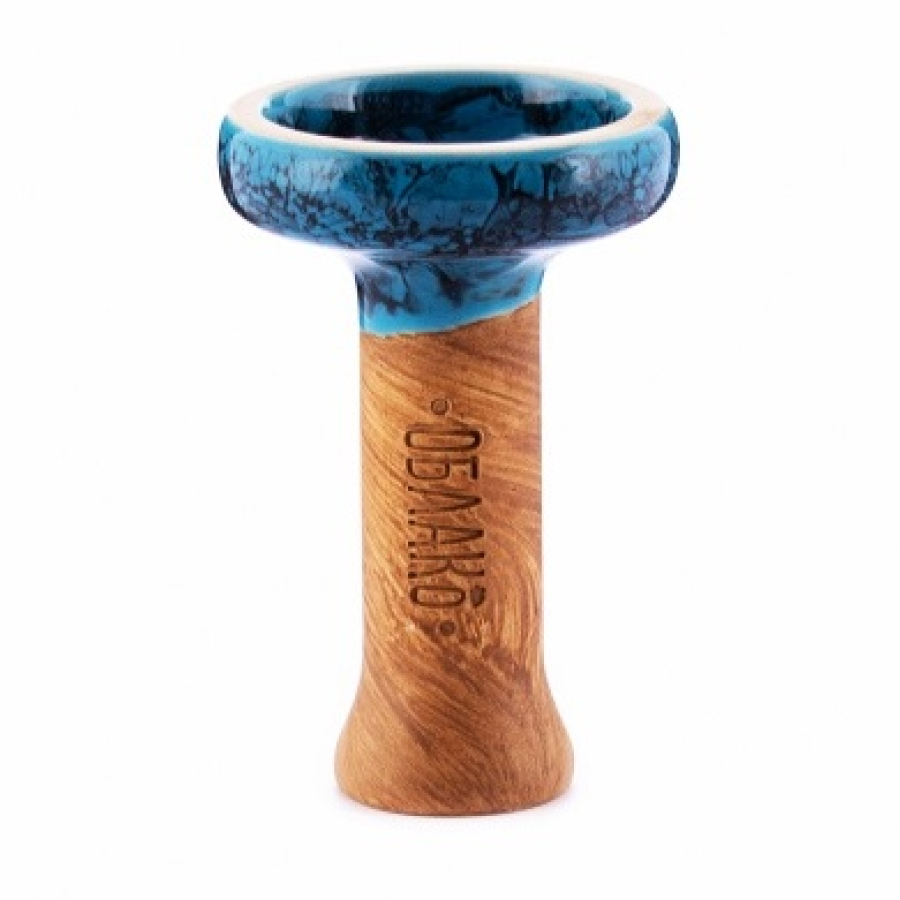 Чаша Облако Black Glaze Голубой Черный Мрамор для кальяна