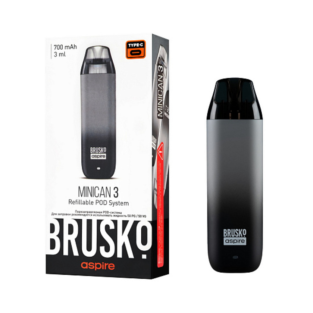 POD-система Brusko Minican 3 черный,серый