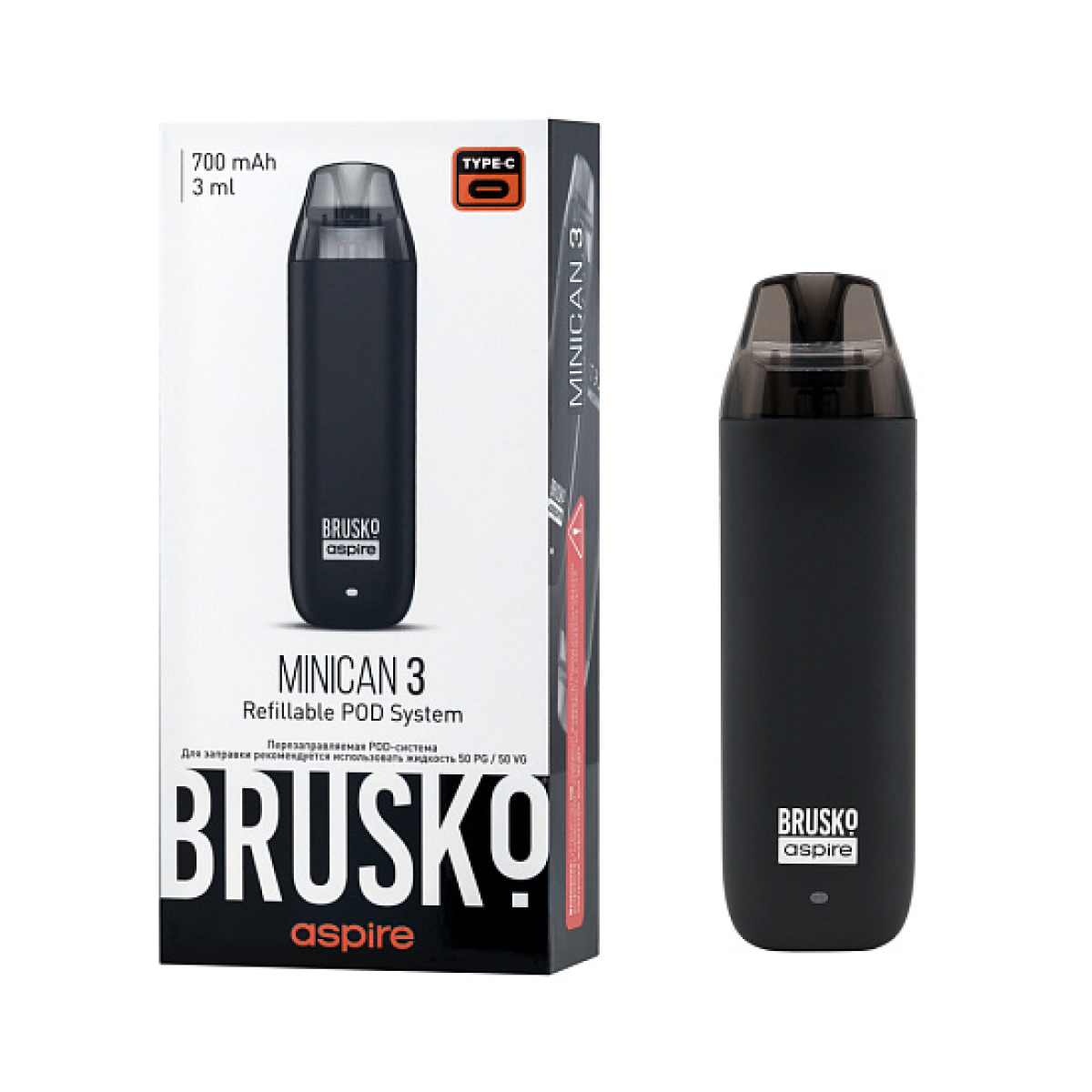 POD-система Brusko Minican 3 Чёрный