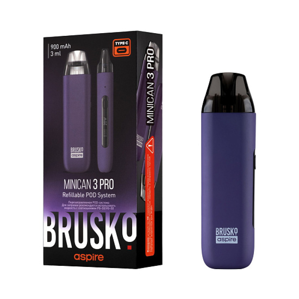 POD-система Brusko Minican 3 Pro фиолетовый
